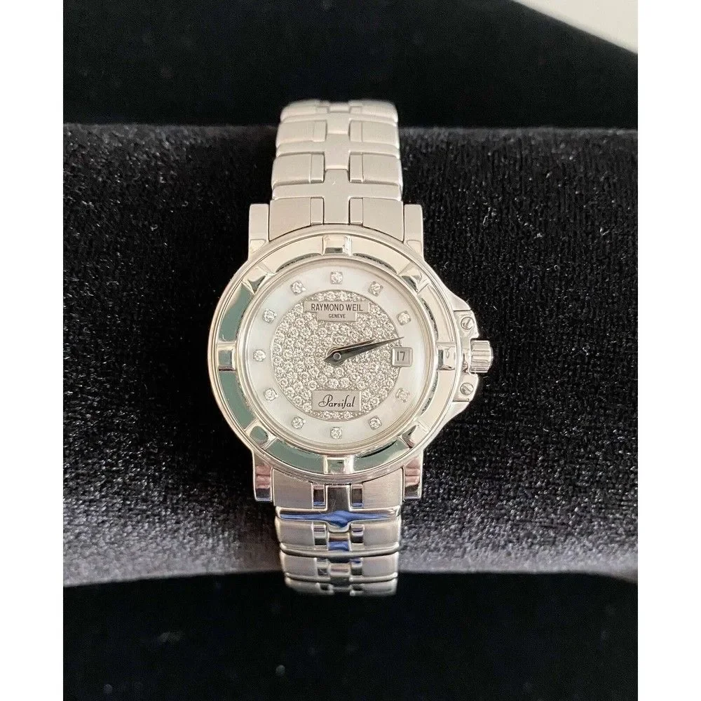 Raymond Weil Parsifal Stainless With Diamond Dial Watch-RARE